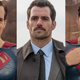 Henry Cavill con su bigote en Mission: Impossible – Fallout, y con el bigote borrado mediante ordenadores en Justice League.